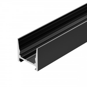 Профиль MIC-H-COMFY-2000 ANOD BLACK 029847, Алюминиевый анодированный профиль для светодиодных лент и линеек. Экран утоплен в плоскости профиля, что позволяет скрыть источник света от прямого контакта с глазами. Цвет - чёрный. Габаритные размеры (LхWхH): 2000x16x15 мм.