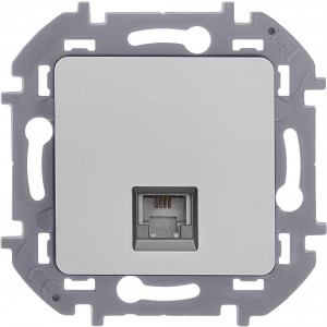 Розетка телефонная Inspiria RJ11 механизм алюм. Leg 673822