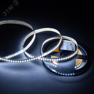 Лента светодиодная 5м SMD2835 168LED/м 14Вт/м IP20 ширина 10мм 24В холодный белый IEK LSR6-2-168-20-1-05