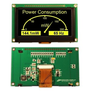 NHD-2.7-12864WDY3-M, Светодиодные дисплеи и принадлежности 2.7 in Yellow OLED 128 x 64 Molex con