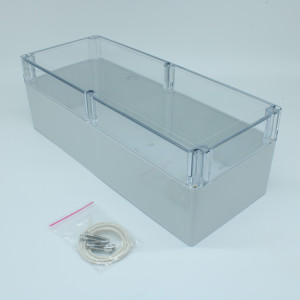 G2128C, Герметичный корпус из поликарбоната с прозрачной крышкой, IP65, светло-серый