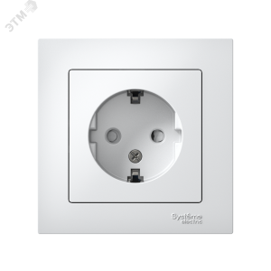 Розетка 1-м СП AtlasDesign 16А IP20 с заземл. защ. шторки в сборе бел. SE ATN000144
