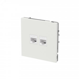 Компьютерная розетка RJ-45 без шторки, кат.5е двойная, KANT, белый песок 7010664