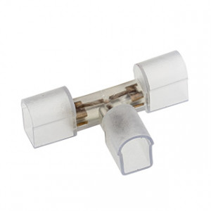 Коннектор ARL-NF-S-T 018581, Т-образный коннектор для соединения 3-х отрезков неона 13х26.  Стыки необходимо герметизировать безкислотным силиконом.