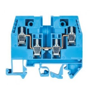 Проходная клемма WK 4/D2/2U BL, Проходная клемма, 4 точки подключения, тип фиксации провода: винтовой, номинальное сечение: 4 мм кв., 32A, 500V, ширина: 6 мм, цвет: синий, тип монтажа: DIN35