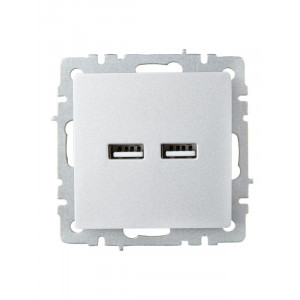 Розетка BRITE USB A+A 3.1А РЮ10-1-БрА алюм. BR-U21-D31-K47