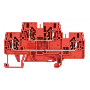 Этажная клемма WKFN 2,5 E/35/...ROT, Этажная функциональная клемма, 2 этажа, тип фиксации провода: пружинный, номинальное сечение: 2,5 мм кв., 24A, ширина: 5 мм, цвет: красный, тип монтажа: DIN35