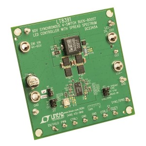 DC2345A, Средства разработки схем светодиодного освещения  LT8391EFE Demo Board 4V to 60V Input drives a LED string up to 25V at 2A