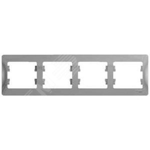 Рамка 4-м Glossa горизонт. алюм. SE GSL000304