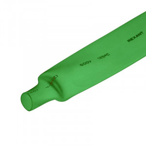 Трубка термоусадочная ТУТ нг 20,0/10,0 зеленая, термоусаживаемая трубка в метровой нарезке, не поддерживает горение