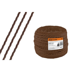 Ретро провод "Эко" 2х1,5 витой ГОСТ коричневый (20м) SQ2801-0221