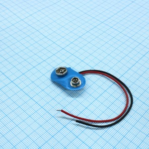 BS-E BLUE  100 MM, Держатель батареи типа "Крона" на проводе 100 мм