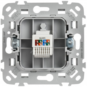 FLITE Розетка компьютерная RJ45 категория 6 UTP РК6-1-0-ФлА алюминий IEK FI-K12-2-K47