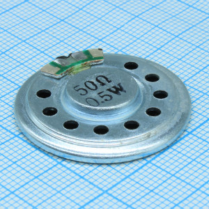 DXI30N-A 0.5W 50OHM, Капсюль динамический 50 Ом, 0,5Вт, d=30мм, h=5,5мм