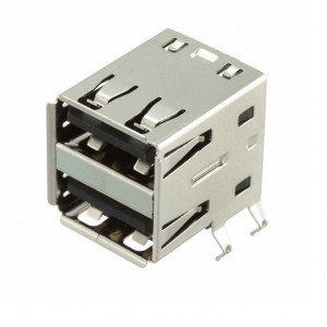 DS1096-WN0S, Розетка двойная на плату, тип A (белая)