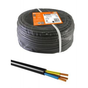 Провод ПВС 3х4 ГОСТ (100м), черный SQ0118-0381