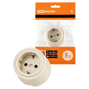 Розетка 2П+З 16А 250В сл. кость «Виви» SQ1820-1317