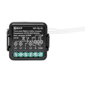 Умное реле в подрозетник 3-канальное с нейтралью Zigbee EKF Connect Select ssh-3g-zb