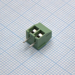 DG350-3.5-02P-14-00A(H), Винтовой клеммный блок с защитой провода, 2 контакта. Серия DG350-3.5