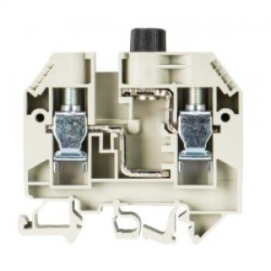 Предохранительная клемма WK 10/SI U 6,3 X 32, Предохранительная клемма, тип предохранителя: 6,3x32, тип фиксации провода: винтовой, номинальное сечение: 10 мм кв., 10A, 500V, ширина: 12 мм, цвет: серый, тип монтажа: DIN35