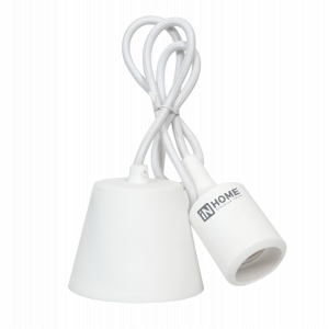 Патрон Е27 силиконовый со шнуром 1м белый 4690612008684
