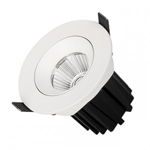 Светильник MS-ATOLL-BUILT-TURN-R94-10W Warm3000 (WH, 60 deg, 230V) 044603, Встраиваемый поворотный светильник даунлайт. Мощность 10 Вт, св. поток 750 лм, 75 лм/Вт, теплый 3000 K, CRI>90, угол 60°, напряжение питания 230 В. Белый круглый корпус из алюминия, экран PMMA, степень защиты IP54. Размер: диаметр 94 мм, высота 80 мм. Мон