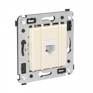 Розетка компьютерная 1-м СП Avanti "Ванильная дымка" RJ45 кат.5E без шторок механизм 4405663