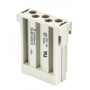 Розеточная контактная вставка 78.003.0553.0, Розеточная контактная вставка, обжимная фиксация, 5 полюсов, типоразмер FLEX, 250V, 20A, (обжимные контакты поставляются отдельно)