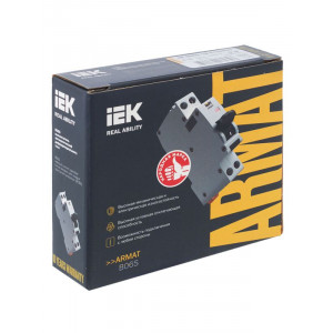 Выключатель автоматический дифференциального тока 2п (1P+N) C 16А 30мА тип A АВДТ B06S 18мм ARMAT AR-B06S-1N-C16A030