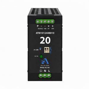 Источник питания AТМ-ИП/1AC/24DC/480Вт/20А, Источник питания, однофазный, 24VDC / 20А, 480W, диапазон входн. напр.: 85 - 280VAC / 85 - 380VDC; габариты (мм): 121,1x63x14, рабочая температура: от -40 до +85 град. цел., монтаж: на DIN рейку
