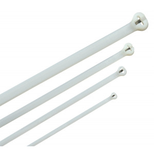 Хомут Хку 3,6х200мм со стальным замком белый (100шт) UHH34-D036-200-100-K01