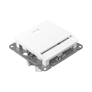 Механизм выключателя, карточный, с подсветкой, белый Эпика EKF UP1-SWW-card