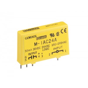 Реле M-IAC 24, Штекерное твердотельное реле для установки в клолдку, рабочее напряжение: 240 V AC, номинальное напряжение переключения: 24 V DC, коммутируемый ток: 16 mA DC, серия flare