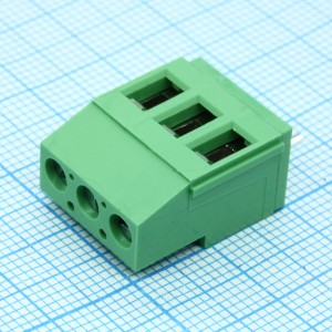 DG129-5.08-03P-14-00A(H), Винтовой клеммный блок c рельефной обоймой, 3 контакта. Серия DG129-5.08