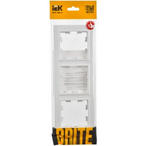 BRITE Рамка 3-местная РУ-3-БрАБ арктический белый IEK BR-M32-K91