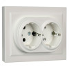 Розетка 2-м СП BRITE РС12-3-БрЖ 16А в сборе с заземл. без защ. шторок жемчуж. BR-R21-16-K36-F