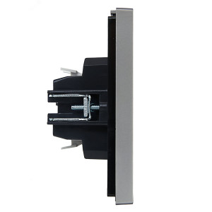 FORTE&PIANO Выключатель 2-клавишный 10А FP505 сталь IEK FP-V20-0-10-1-K46