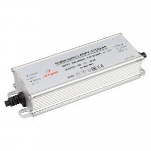 Блок питания ARPV-12150-A1 (12V, 12.5A, 150W) 034206, Источник напряжения с гальванической развязкой для светодиодных изделий. Входное напряжение 200-240 VAC. Выходные параметры: 12 В, 12,5 А, 150 Вт. Встроенный PFC >0,5. Герметичный алюминиевый корпус IP 67. Рабочая температура -40…+70C?. Габаритные размеры