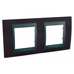 UNICA TOP РАМКА 2-постовая, горизонтальная, ГРАФИТ/ВЕНГЕ MGU66.004.2M3