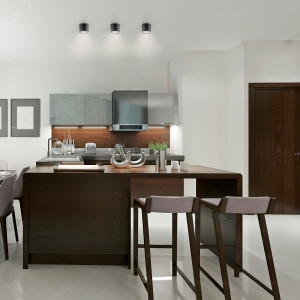 LED светильник накладной с рассеивателем 10W (черный) 3000K 88х75мм 1/30 HD016