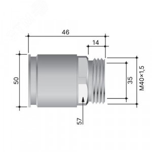 Муфта труба-коробка д.40мм, IP66/IP67, М40х1,5, никелированная латунь 6111-A40