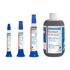 wcn12600012, 10018873 WEICON Contact VA 250 Черный Цианоакрилатный клей (12 г) Высокая вязкость 2000-3000 mPa·s. Медленный