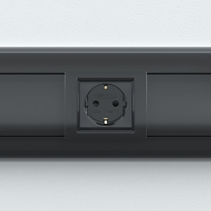 Розетка 1-м 2мод. Viva 16А IP20 2P+E с заземл. защ. шторки черн. 45205