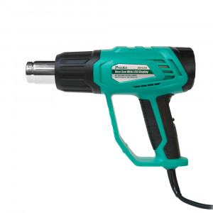 SS-630B, Термофен с цифровой регулировкой, 2000Вт, с различными режимами подачи воздуха, режим I - фиксированный на 50°C, режим II - регулируемый от 70°C до 600°C