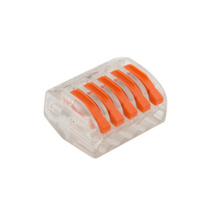 Клемма строительно-монтажная СМК 222-415 5-проводная 0.08-2.5/4кв.мм прозрачная 07-5255-1