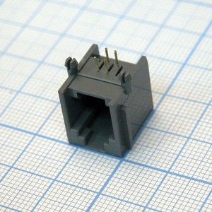 TJ6P4C розетка в плату 52-31(5223-6P), TJ6P4C розетка в плату