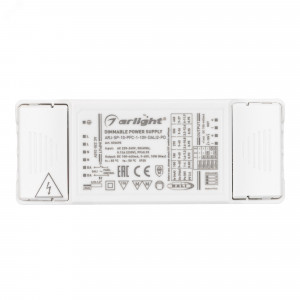 Блок питания ARPV-12020-D (12V, 1.7A, 20W) 022206, Источник напряжения с гальванической развязкой для светодиодных изделий. Входное напряжение 170-265 VAC. Выходные параметры: 12 В, 1,67 А, 20 Вт. Встроенный PFC >0,5. Герметичный алюминиевый корпус IP 67. Рабочая температура -30…+50C?. Габаритные размеры