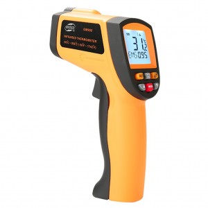 Измеритель температуры GM900, Инфракрасный термометр(пирометр),диапазон измерения температуры -50~950°C с лазерным прицелом и изменяемым коэффициентом эмиссии, оптическое разрешение 12:1.