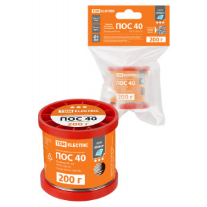 Припой ПОС 40, проволока, ГОСТ 21931-76, 1 мм, 200 г, катушка, инд. упак., "Алмаз" SQ1025-1810