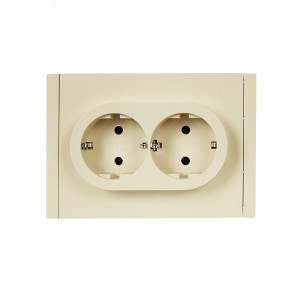 FORTE&PIANO Розетка 2-местная с заземлением без защитных шторок безвинтовое крепление 16А FP424 ваниль IEK FP-R21-16-1-K10